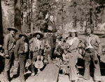 Warner Baxter and cast members in the motion picture Robin Hood of El Dorado