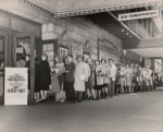 Audience line outside the Majestic Theatre for the stage production Allegro, ca. 1947.