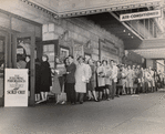 Audience line outside the Majestic Theatre for the stage production Allegro, ca. 1947.