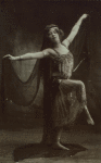 Thamara de Svirsky pictured barefoot, in veils and exotic dress