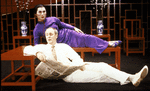 Actors (L-R) B. D. Wong and John Lithgow in a scene from the Broadway production of the play, "M. Butterfly."