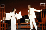 Actors (L-R) B. D. Wong and John Lithgow performing in a scene fromthe Broadway prod. of the play, "M. Butterfly."