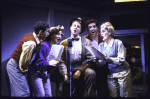Actors (L-R) Peter David, Jackie Presti, Scott Waara, Gary Kahn and Amy Jane London in a scene from the Broadway musical "City of Angels" (New York)