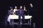 Actors (L-R) James Hindman, Alvin Lum, James Naughton, Tom Galantich and Shawn Elliott in a scene from the Broadway musical "City of Angels" (New York)
