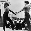 (L-R) Ballet dancers Arthur Mitchell and Diana Adams in rehearsal for "Agon" at NYC Ballet. George Balanchine and Igor Stravinsky are also present in the background