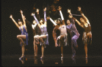 Actors (L-R) Vicki Frederick, Charles Ward, Valarie Pettiford, Allison Williams, Stuart Carey & Sandahl Bergman in a scene fr. the Chicago cast of the Broadway musical "Dancin'."