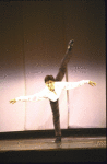 Actor Andre de la Roche in a scene fr. the National tour of the Broadway musical "Dancin'."
