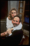 Actors Ron Rifkin and Sarah Jessica Parker in scene from the play "The Substance of Fire"