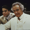 Actors Jack Lemmon (R) and Peter Gallagher (L) in scene from play "Long Day's Journey Into Night"