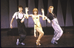 Actors (L-R) Kevin Neil McCready, Barbara McKinley & Brian Bullard in a scene fr. the National tour of the Broadway musical "Dancin'."