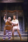 Actors (L-R) Mickey Rooney & Bob Walton in a scene fr. the National revival tour of the Broadway musical "A Funny Thing Happened on the Way to the Forum." (New York)