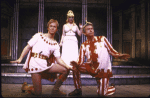 Actors (L-R) Bob Walton, Jennifer Lee Andrews & Robert Nichols in a scene fr. the National revival tour of the Broadway musical "A Funny Thing Happened on the Way to the Forum." (New York)