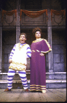 (L-R) Actors Lenny Wolpe and Marsha Bagwell in a scene fr. the National revival tour of the Broadway musical "A Funny Thing Happened on the Way to the Forum." (New York)