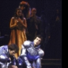 Actor Richard Muenz (C) w. cast in a scene fr. the revival of the Broadway musical "Camelot." (New York)