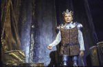 Actor Richard Burton in a scene fr. the revival of the Broadway musical "Camelot." (New York)