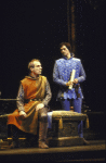 Actors (L-R) Paxton Whitehead & Richard Muenz in a scene fr. the revival of the Broadway musical "Camelot." (New York)