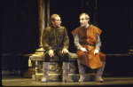 Actors (L-R) Richard Burton & Paxton Whitehead in a scene fr. the revival of the Broadway musical "Camelot." (New York)