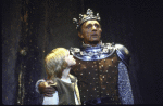 Actors (L-R) Thor Fields & Richard Burton in a scene fr. the revival of the Broadway musical "Camelot." (New York)