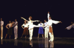 Actors (Front) Starr Danias and Alexander Filipov with cast in a scene from the revival of the Broadway musical "On Your Toes." (New York)