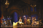 Actors Natalia Makarova (R) and George de la Pena (C) with cast in a scene from the revival of the Broadway musical "On Your Toes." (New York)