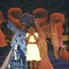 Actresses (L-R) John-Ann Washington, Deborah Malone & Juanita Fleming w. cast in a scene fr. the Bus & Truck tour of the Broadway musical "The Wiz." (Wilmington)