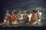 Actress Stephanie Mills (C) w. cast in a scene fr. the replacement cast of the Broadway musical "The Wiz." (New York)