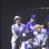 Actor Paul Forrest (C Front)with cast in a scene from the Broadway musical "The First." (New York)