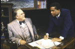 Actors (L-R) David Huddleston and David Alan Grier in a scene from the Broadway musical "The First." (New York)