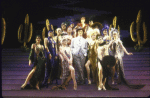 Actor Keith Carradine (C) with cast in a scene from the Broadway musical "The Will Rogers Follies." (New York)