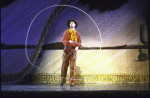 Actor Keith Carradine twirling rope in a scene from the Broadway musical "The Will Rogers Follies." (New York)