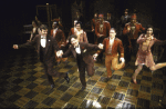 Actors (Front L-R) Brent Barrett & Mark Baker w. cast in a scene fr. the National tour of the Broadway musical "Grand Hotel." (Tampa)