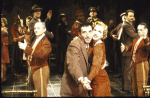 Actors (Front L-R) Gerrit de Beer, Chip Zien, Lynnette Perry & Ken Jennings w. cast in a scene fr. the replacement cast of the Broadway musical "Grand Hotel." (New York)