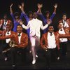 Actor Cleavant Derricks (C) w. cast in a scene fr. the replacement cast of the Broadway musical "Dreamgirls." (New York)