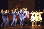 Actor Cleavant Derricks (C) w. cast in a scene fr. the replacement cast of the Broadway musical "Dreamgirls." (New York)