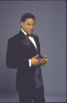 Actor Lawrence Clayton in a scene fr. the replacement cast of the Broadway musical "Dreamgirls." (New York)
