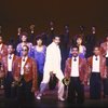 Actor Herbert Rawlings, Jr. (C) w. cast in a scene fr. the Bus & Truck Tour of the Broadway musical "Dreamgirls."