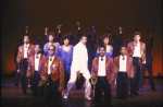 Actor Herbert Rawlings, Jr. (C) w. cast in a scene fr. the Bus & Truck Tour of the Broadway musical "Dreamgirls."