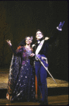 Actors Phylicia Rashad & Robert Westenberg in a scene fr. the first replacement cast of the Broadway musical "Into the Woods." (New York)