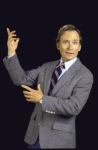 Actor Dick Cavett in a scene fr. the second replacement cast of the Broadway musical "Into the Woods." (New York)