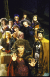 Actress Cleo Laine (Front) w. cast in a scene fr. the National Tour of the Broadway musical "Into the Woods."
