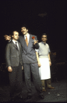 Actors (L-R) Brian Reddy, Charles Shaw-Robinson and Daniel Corcoran in a scene from the revival of the Broadway musical "The Cradle Will Rock." (New York)