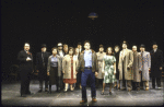 Actor Randle Mell (C) with cast in a scene from the revival of the Broadway musical "The Cradle Will Rock." (New York)