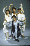Actor James Lecesne (Front ) with actresses (Rear L-R) Kay Cole, Vanessa Williams and Judy Gibson in a scene from the Off-Broadway musical "One Man Band." (New York)