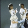 Actor James Lecesne (Front ) with actresses (Rear L-R) Kay Cole, Judy Gibson and Vanessa Williams in a scene from the Off-Broadway musical "One Man Band." (New York)