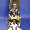 Actors (Top-Bottom) Ken Prymus, Ben Harney, Gregg Burge & Stephanie Mills in a publicity shot fr. the replacement cast of the Broadway musical "The Wiz." (New York)