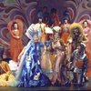 Actors (Front L-R) Clarice Taylor, Dee Dee Bridgewater, Ted Ross & Tiger Haynes w. cast in a scene fr. the Broadway musical "The Wiz." (New York)