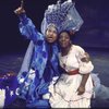 Actresses (L-R) Clarice Taylor & Stephanie Mills in a scene fr. the Broadway musical "The Wiz." (New York)