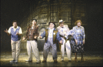 Actors (L-R) Jack Hallett, Bill Buell, Paul Forrest, George Wallace and Patricia Drylie in a scene from the Broadway musical "The First." (New York)