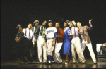 Actor David Alan Grier (5L) with cast in a scene from the Broadway musical "The First." (New York)