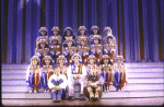 (Front L-R) Director Tommy Tune, actor Keith Carradine and choreographer Jeff Calhoun with cast in a publicity shot from the National tour of the Broadway musical "The Will Rogers Follies." (San Francisco)